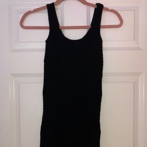 Textured stretchy black Bebe mini dress